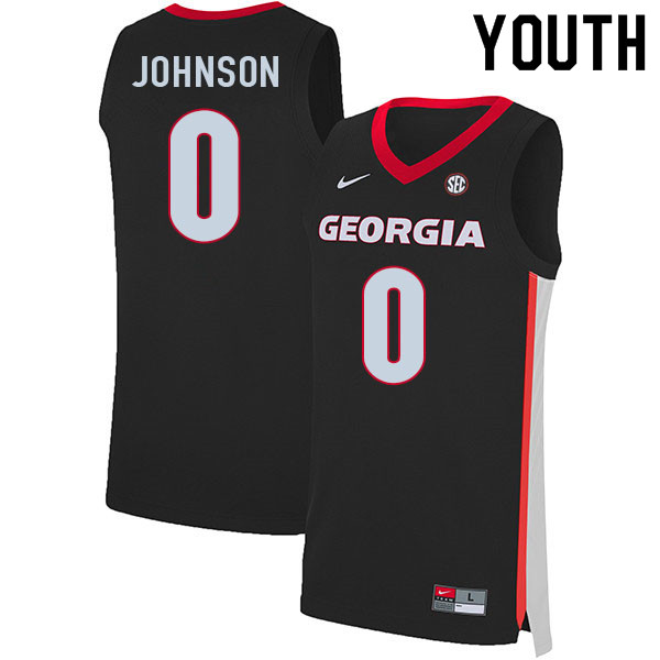 Youth #0 K.D. Johnson Georgia Bulldogs College Basketball Jerseys Sale-Black